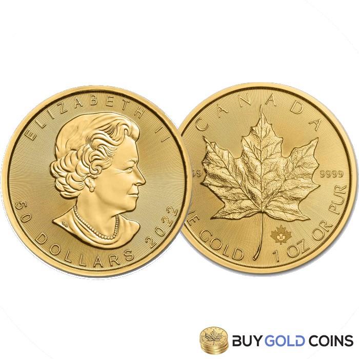 2022 Canadian Maple Leaf 1 Ounce Gold Coin, 999.9 fine